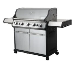 SANTOS S-518 Mit Seiten- & Heckbrenner, Edelstahl Inkl. Drehspieß, Rostheber & Silikonablage & Graviertes ZWILLING Pro Messer -Grillmeister 3e0509f815c7a7afc853b8188f5dd661