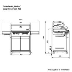SANTOS S-418 Mit Seiten- & Heckbrenner, Edelstahl Inkl. Drehspieß, Rostheber & Silikonablage 25 SANTOS S-418 Mit Seiten- & Heckbrenner, Edelstahl Inkl. Drehspieß, Rostheber & Silikonablage -Grillmeister 9d80782c2d9ddafc6598e095376f7486