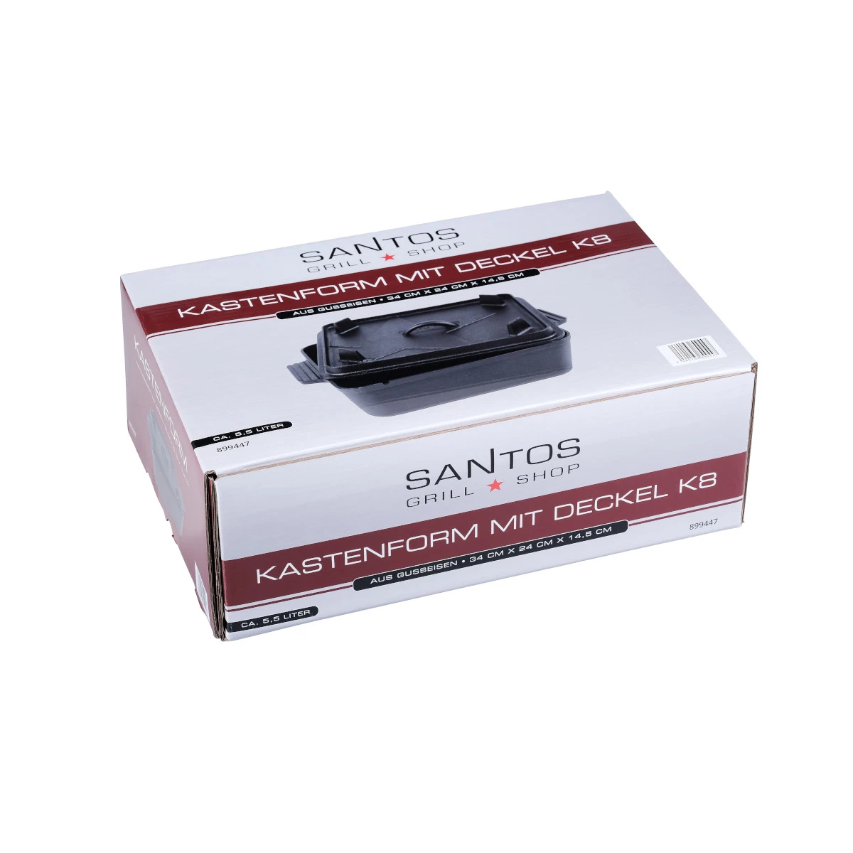 SANTOS Kastenform K8 Mit Deckel, Aus Gusseisen, 34 X 24 Cm 8 SANTOS Kastenform K8 Mit Deckel, Aus Gusseisen, 34 X 24 Cm – Bild 6
