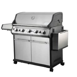 SANTOS S-518 Mit Seiten- & Heckbrenner, Edelstahl Inkl. Drehspieß, Rostheber & Silikonablage & Graviertes ZWILLING Pro Messer -Grillmeister a27770200f45b67a6d82d6a622b59266