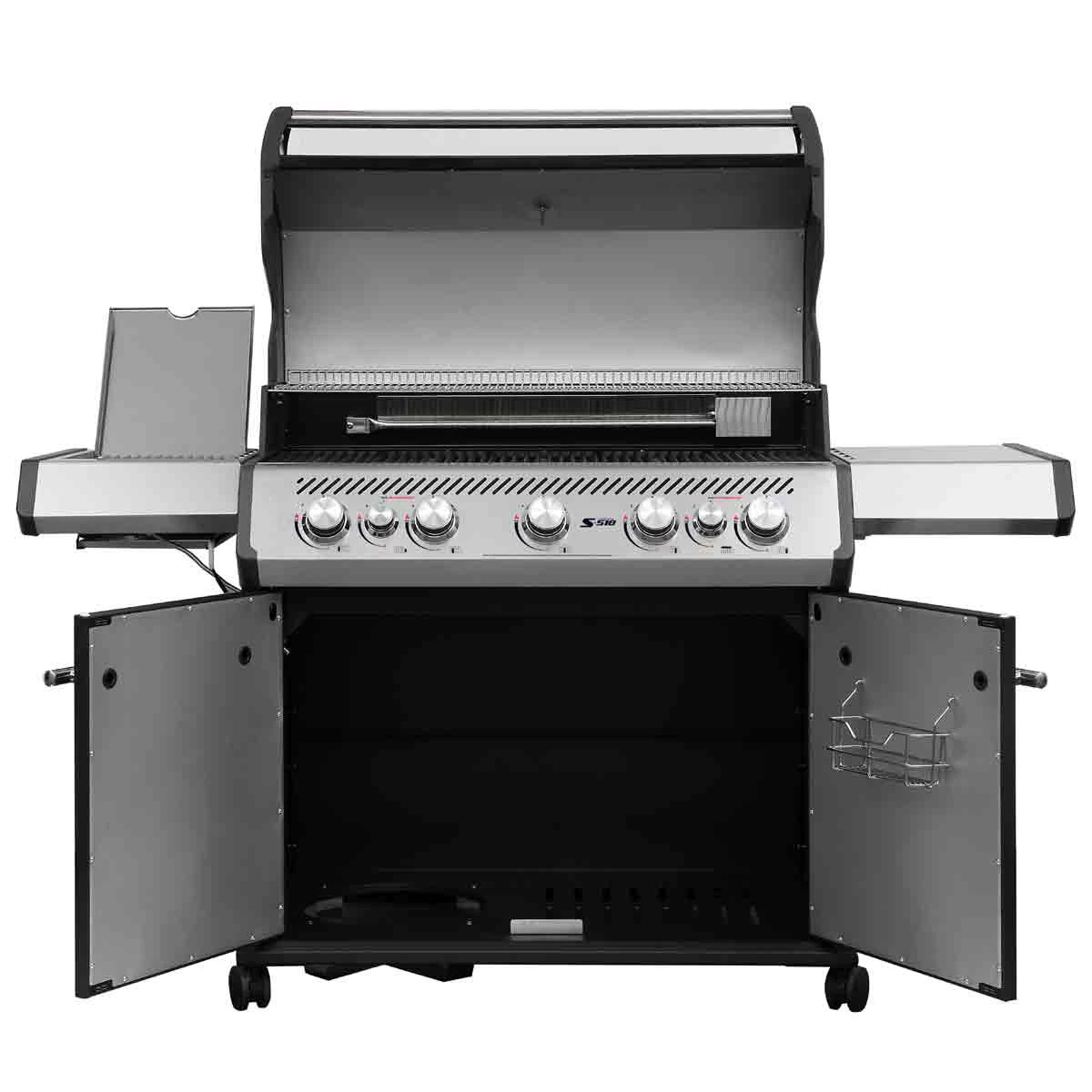 SANTOS S-518 Mit Seiten- Und Heckbrenner, Schwarz, Inkl. Drehspieß, Rostheber & Silikonablage & Graviertes ZWILLING Pro Messer 8 SANTOS S-518 Mit Seiten- Und Heckbrenner, Schwarz, Inkl. Drehspieß, Rostheber & Silikonablage & Graviertes ZWILLING Pro Messer – Bild 6