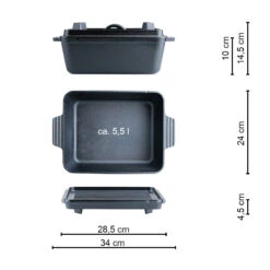 SANTOS Kastenform K8 Mit Deckel, Aus Gusseisen, 34 X 24 Cm 17 SANTOS Kastenform K8 Mit Deckel, Aus Gusseisen, 34 X 24 Cm -Grillmeister f48160f5635eb48c08d887a7f74942f8