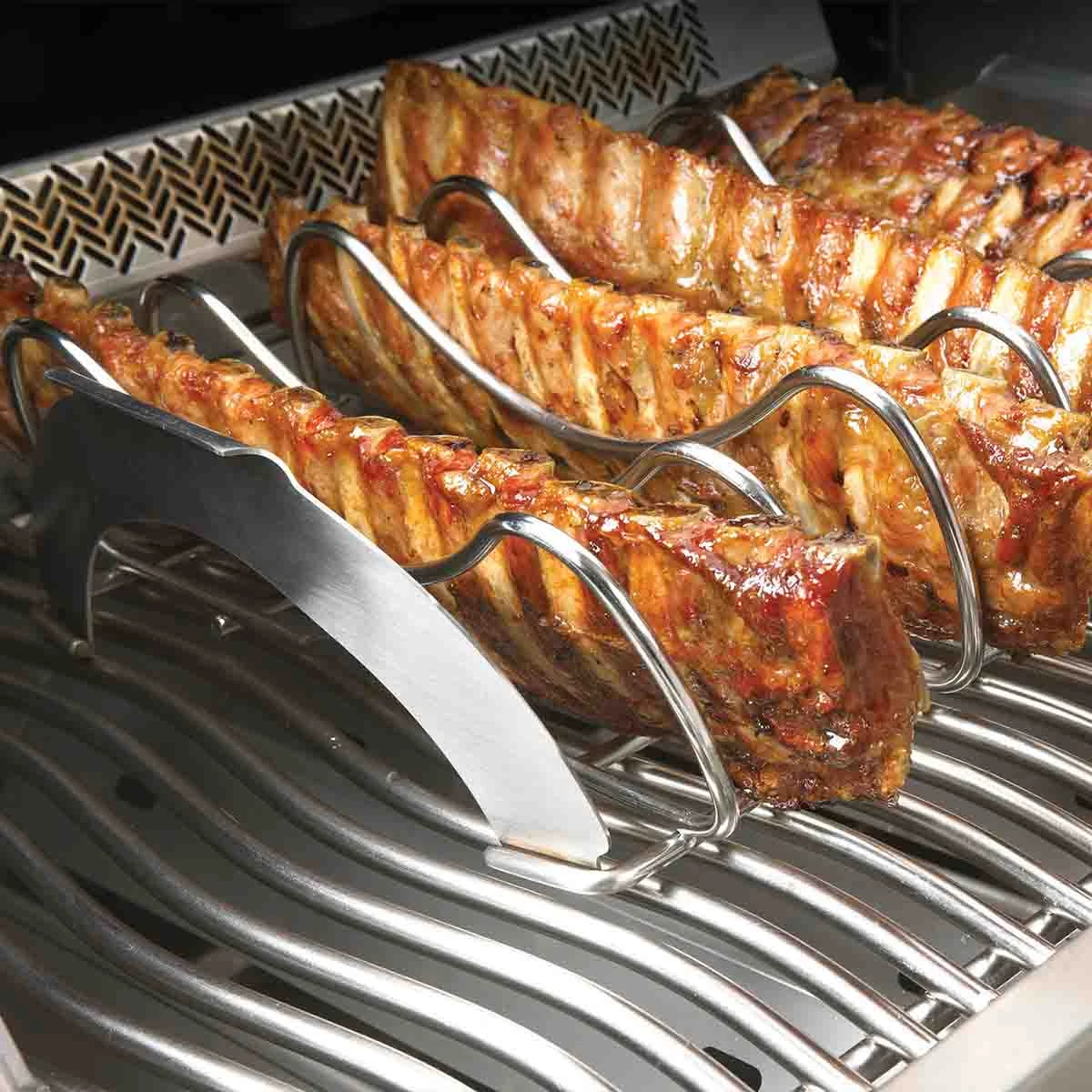 Napoleon PRO Spare-Rib Halter Edelstahl 3 Napoleon PRO Spare-Rib Halter Edelstahl