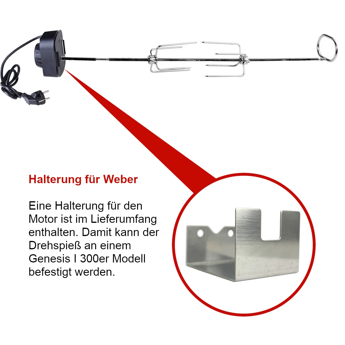 SANTOS Drehspieß Für Weber Genesis I 300er Bis Modelljahr 2016 6 SANTOS Drehspieß Für Weber Genesis I 300er Bis Modelljahr 2016 – Bild 4