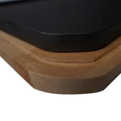 SANTOS Wende-Gussplatte Mit Holzuntersetzer Und Abnehmbaren Griffen 40 X 32 X 1,9 Cm -Grillmeister s wende gussplatte mit holzuntersetzer und abnehmbaren griffen 40 cm x 32 25 cm x 1 9 cm b66e816de74a2e8295711067a25fd600