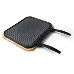 SANTOS Wende-Gussplatte Mit Holzuntersetzer Und Abnehmbaren Griffen 40 X 32 X 1,9 Cm -Grillmeister s wende gussplatte mit holzuntersetzer und abnehmbaren griffen 40 cm x 32 25 cm x 1 9 cm cf93493f5756fefe330f5b25e79242f6