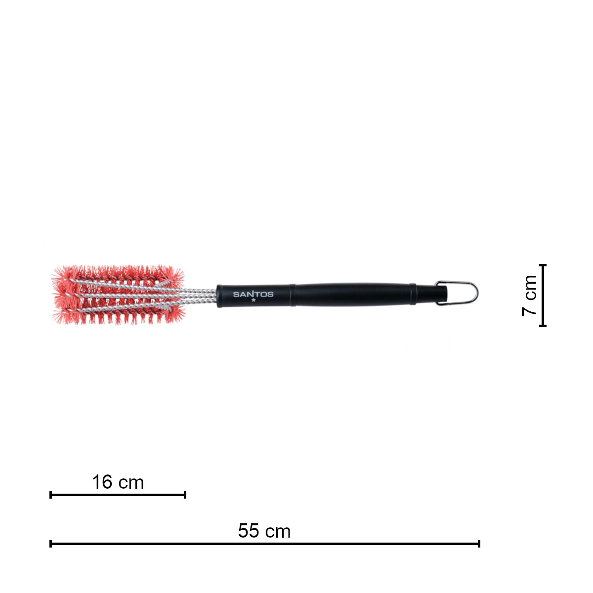 SANTOS 3-Kopf Grillbürste Nylon 44,5 Cm 4 SANTOS 3-Kopf Grillbürste Nylon 44,5 Cm – Bild 2