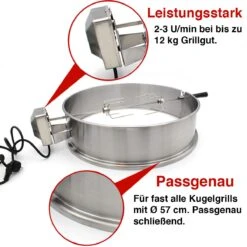 SANTOS Premium Grillspieß Drehspieß Set Für Kugelgrill (Ø 57 Cm) Edelstahl 8 SANTOS Premium Grillspieß Drehspieß Set Für Kugelgrill (Ø 57 Cm) Edelstahl -Grillmeister santos drehspie set fuer kugelgrill 57 cm edelstahl 13cfab800a50d1b4405a7631df19d6b9