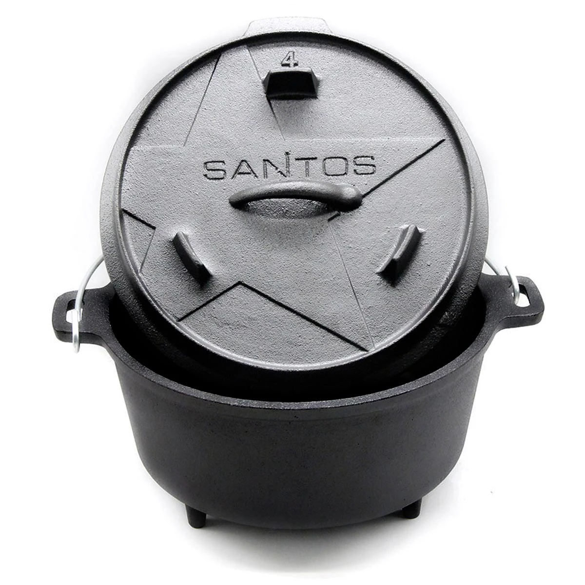SANTOS Dutch Oven 3,7 Liter (4,5 Qt) Mit Füßen 6 SANTOS Dutch Oven 3,7 Liter (4,5 Qt) Mit Füßen – Bild 4