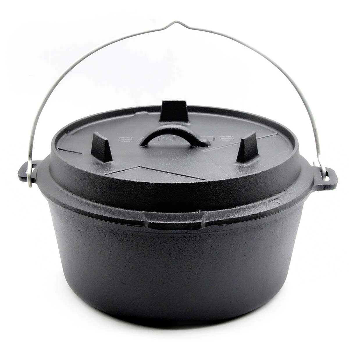 SANTOS Dutch Oven Feuertopf Schmortopf Camp Oven Ca. 8,5 Liter / 9 Qt (ohne Füße) 5 SANTOS Dutch Oven Feuertopf Schmortopf Camp Oven Ca. 8,5 Liter / 9 Qt (ohne Füße) – Bild 3
