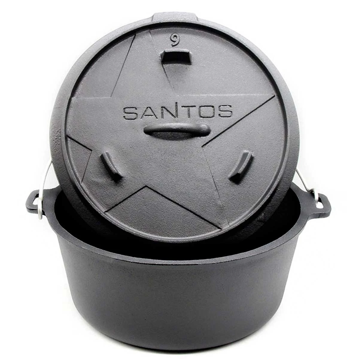 SANTOS Dutch Oven Feuertopf Schmortopf Camp Oven Ca. 8,5 Liter / 9 Qt (ohne Füße) 3 SANTOS Dutch Oven Feuertopf Schmortopf Camp Oven Ca. 8,5 Liter / 9 Qt (ohne Füße)