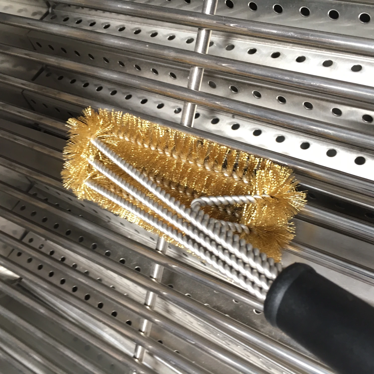 SANTOS 3-Kopf Grillbürste Messing 45 Cm 3 SANTOS 3-Kopf Grillbürste Messing 45 Cm