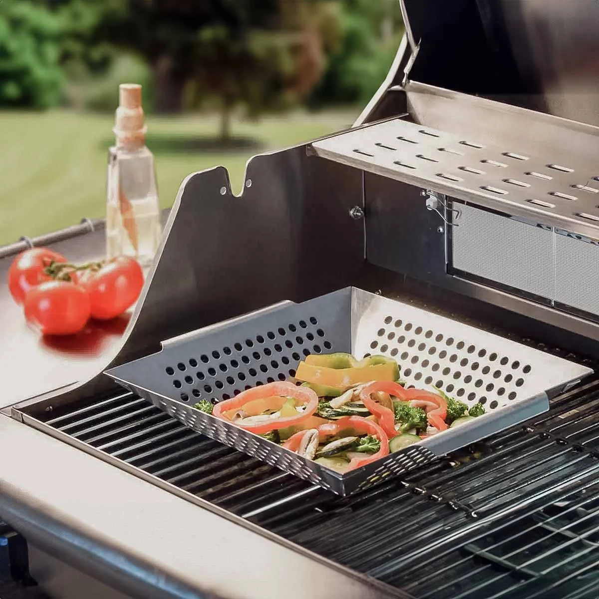 SANTOS Gemüsekorb XL / Grillwok Edelstahl, 30,5 X 30,5 cm 4 SANTOS Gemüsekorb XL / Grillwok Edelstahl, 30,5 X 30,5 cm – Bild 2