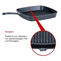 SANTOS Gusseiserne Grillpfanne, 23 X 23 Cm -Grillmeister santos gusseiserne grillpfanne gr 23 x 23 cm 19ec5420bac4f91faf49f7915068ab1a