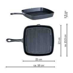SANTOS Gusseiserne Grillpfanne, 23 X 23 Cm -Grillmeister santos gusseiserne grillpfanne gr 23 x 23 cm 4c30baa2cd080abf4b764db0a40d4067