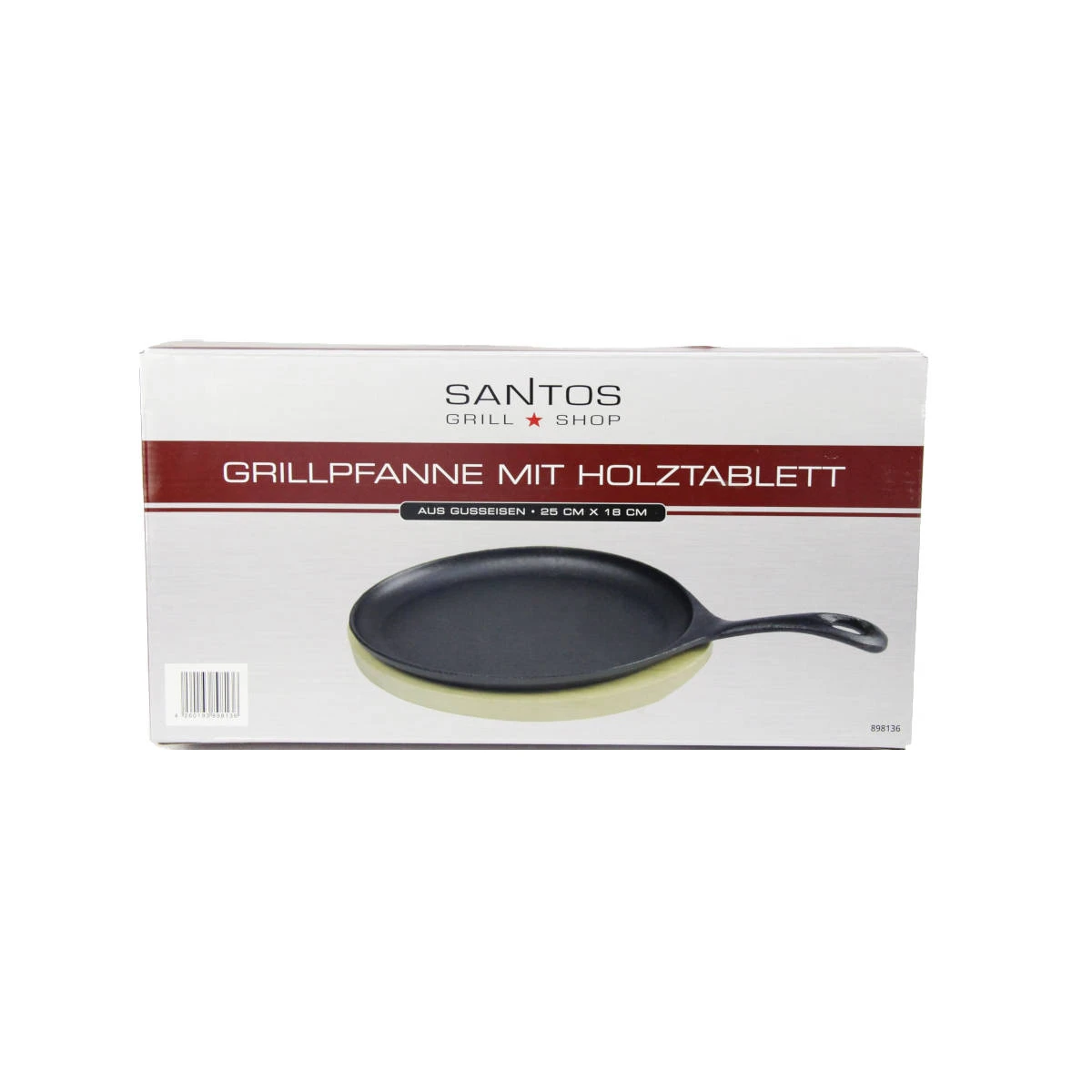SANTOS Pfanne Gusseisen Inkl. Tablett, 25 X 18 Cm 4 SANTOS Pfanne Gusseisen Inkl. Tablett, 25 X 18 Cm – Bild 2