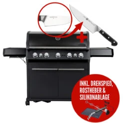 SANTOS S-518 All Black Mit Seiten- Und Heckbrenner, Schwarz, Inkl. Drehspieß, Rostheber & Silikonablage & Graviertes ZWILLING Pro Messer 37 SANTOS S-518 All Black Mit Seiten- Und Heckbrenner, Schwarz, Inkl. Drehspieß, Rostheber & Silikonablage & Graviertes ZWILLING Pro Messer -Grillmeister santos s 518 all black mit seiten und heckbrenner schwarz inkl drehspie rostheber silikonablage 05c6854941124e0921e8516984e4a9a5