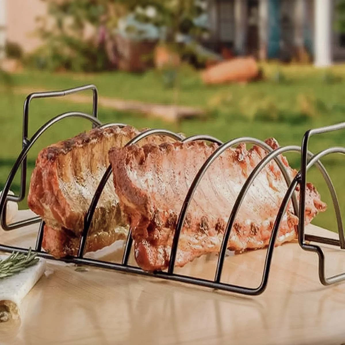 SANTOS Spareribs Halter Koteletthalter Bratenkorb 4 SANTOS Spareribs Halter Koteletthalter Bratenkorb – Bild 2