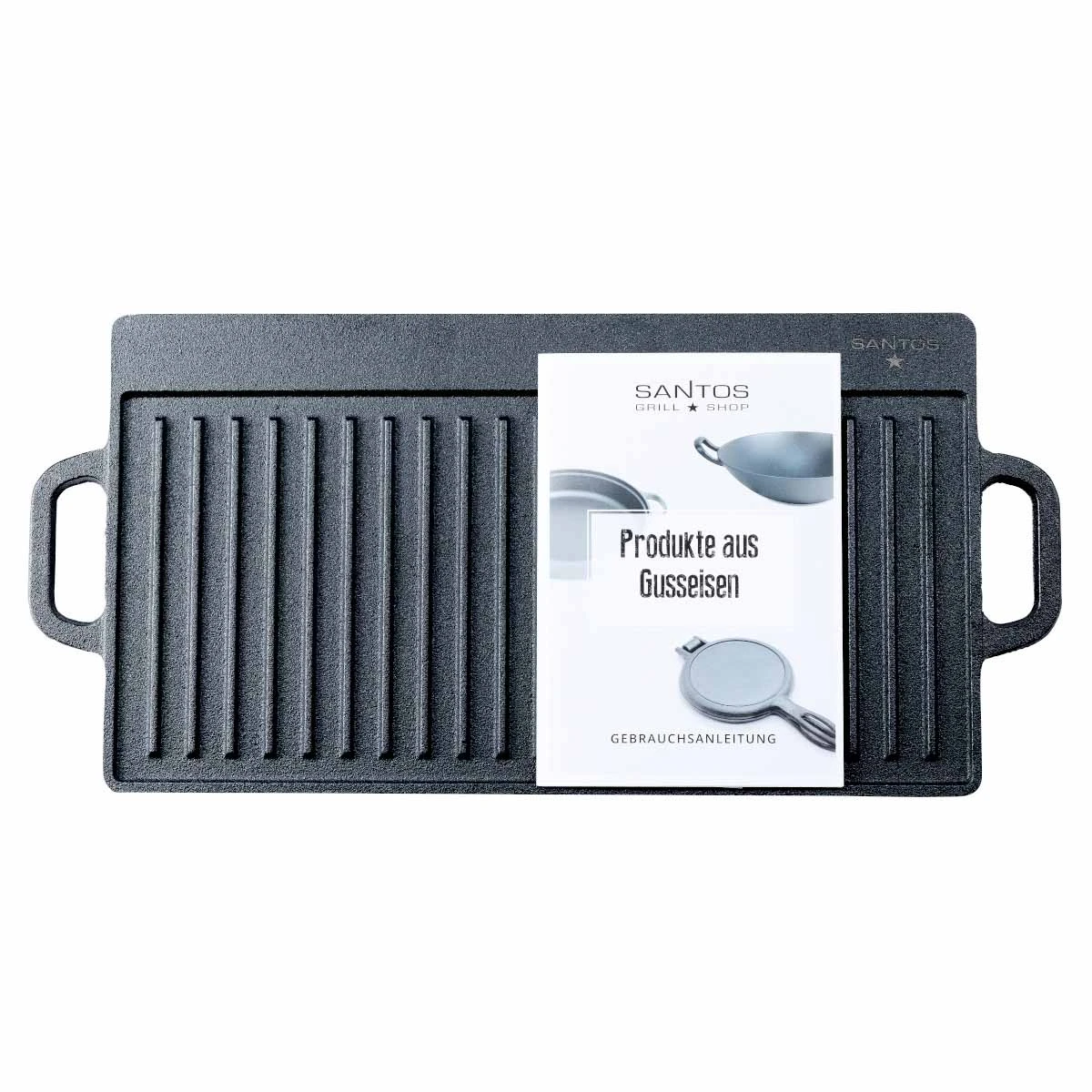 SANTOS Wende-Grillplatte Gusseisen, 42,5 X 23 Cm 4 SANTOS Wende-Grillplatte Gusseisen, 42,5 X 23 Cm – Bild 2