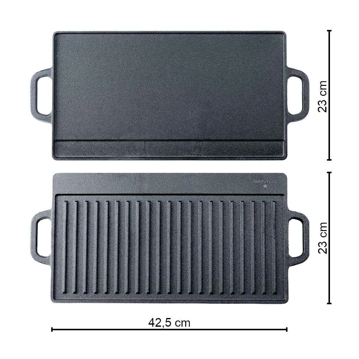 SANTOS Wende-Grillplatte Gusseisen, 42,5 X 23 Cm 3 SANTOS Wende-Grillplatte Gusseisen, 42,5 X 23 Cm