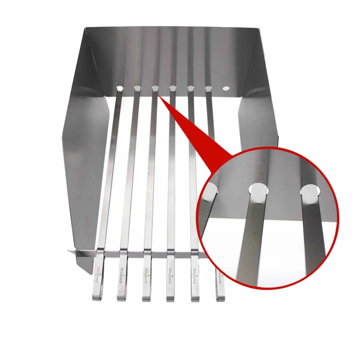 SANTOS Windschild Für Seitenbrenner Der SANTOS S-Serie, E-Serie & P-618 Mit XXL Spießen, Edelstahl 4 SANTOS Windschild Für Seitenbrenner Der SANTOS S-Serie, E-Serie & P-618 Mit XXL Spießen, Edelstahl – Bild 2